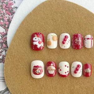 "Golden Gallop" 3D Year of the Horse Press-On Nails 2026 Lunar New Year Size S